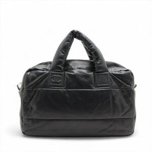 Chanel Coco Cocoon Lambskin Boston Bag Black Sticker